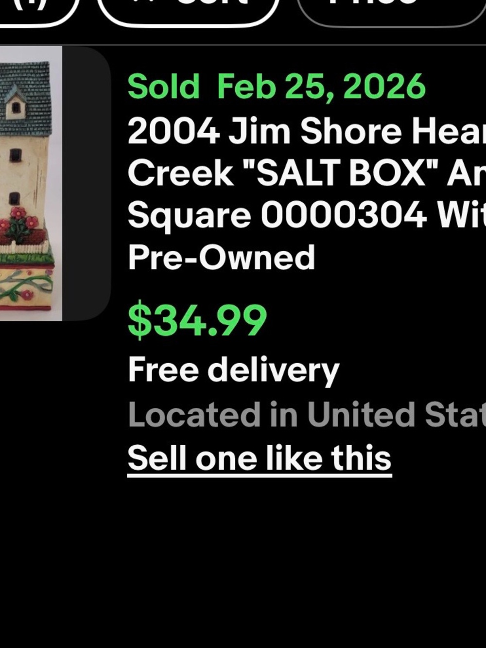 2 JIM SHORE HEARTWOOD CREEK - SALT BOX & FARMHOUSE 2004. Price is for one! - Picture 6 of 7